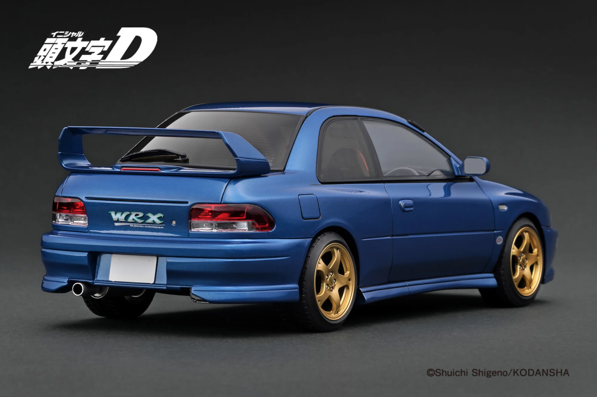 Ignition Model 1/18 INITIAL D SUBARU Impreza WRX type RSTi Version V (GC8) Blue With Mr.Bunta IG3538 - Image 4