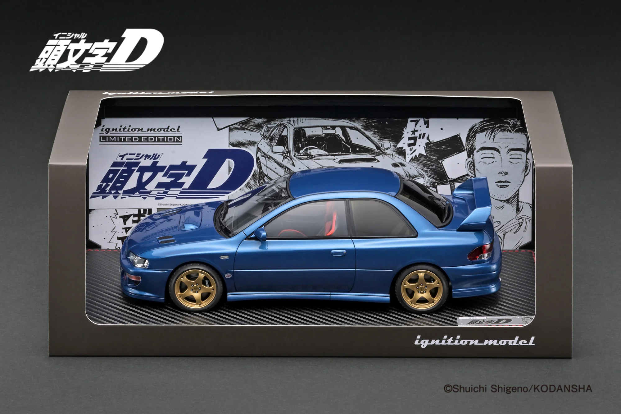 Ignition Model 1/18 INITIAL D SUBARU Impreza WRX type RSTi Version V (GC8) Blue With Mr.Bunta IG3538 - Image 5